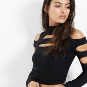 Express slash mock sweater